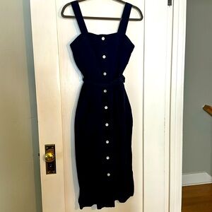 Everlane navy blue cotton dress with pockets size 6